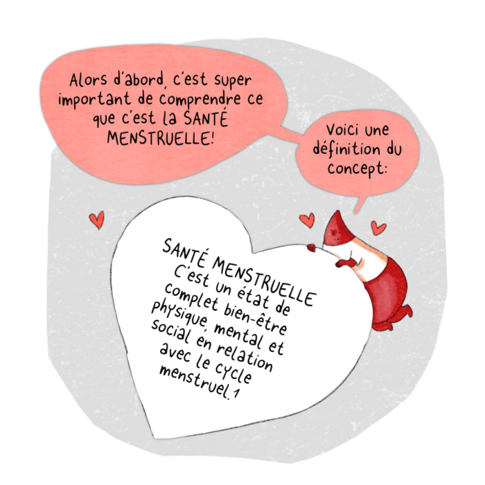 Image illustrant la planche de BD produite dans le cadre de la campagne sang rougir portant sur le concept de santé menstruelle et de ses altérations